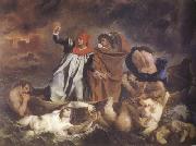 Eugene Delacroix Dante and Virgil in Hel (The Barque of Dante) (mk22) oil painting reproduction